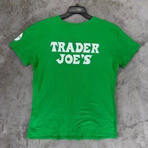 Trader Joes Mens Green Graphic T-Shirt MJ Apparel Large Cotton Short Sleeve Tee